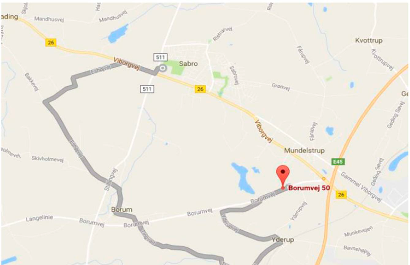 Skolebuskørsel Sabro-Korsvejskolen - Rute B